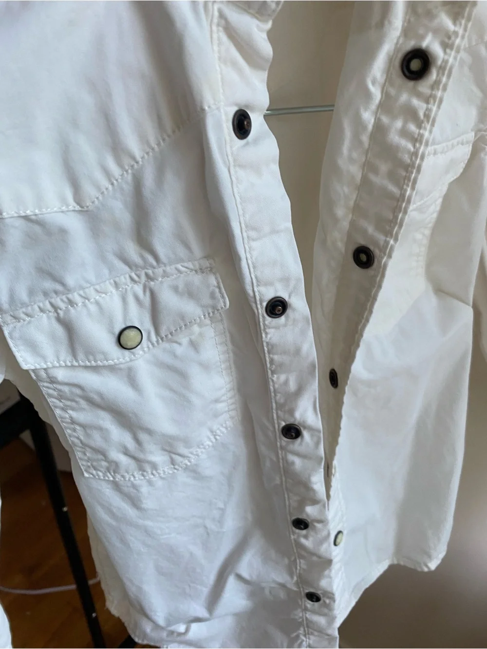 H&M LOGG Boys White Snap Button Shirt Size 8-9Y